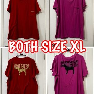 PINK Victoria's Secret Dog T-Shirts - Red and Pink